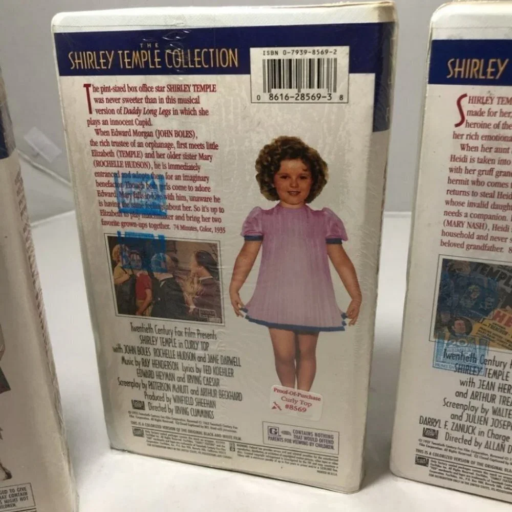 Collectors SHIRLEY TEMPLE COLLECTION LOT 3 VHS video Tapes MOVIES